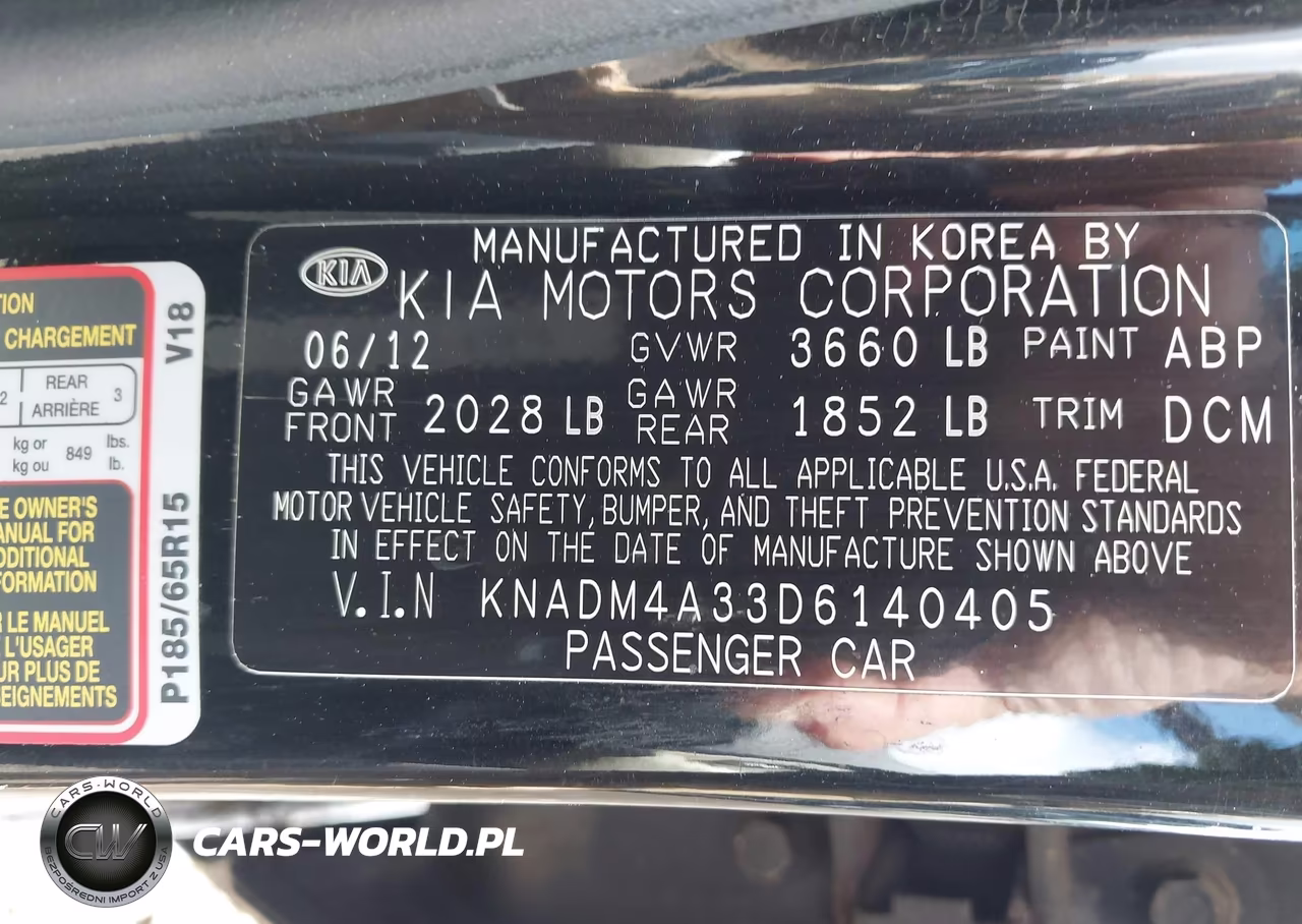 2013 Kia Rio Lx VIN:KNADM4A33D6140405 - 9