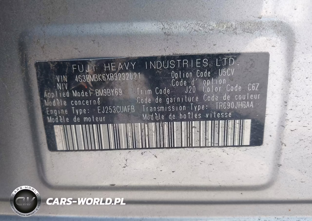 2011 Subaru Legacy 2.5I Limited VIN:4S3BMBK6XB3232021 - 13