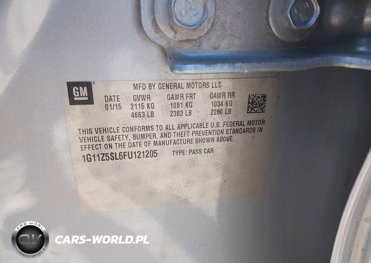 2015 Chevrolet Impala Ls VIN:1G11Z5SL6FU121205 - 9