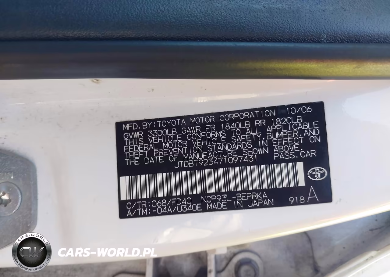 2007 Toyota Yaris S VIN:JTDBT923471097431 - 9