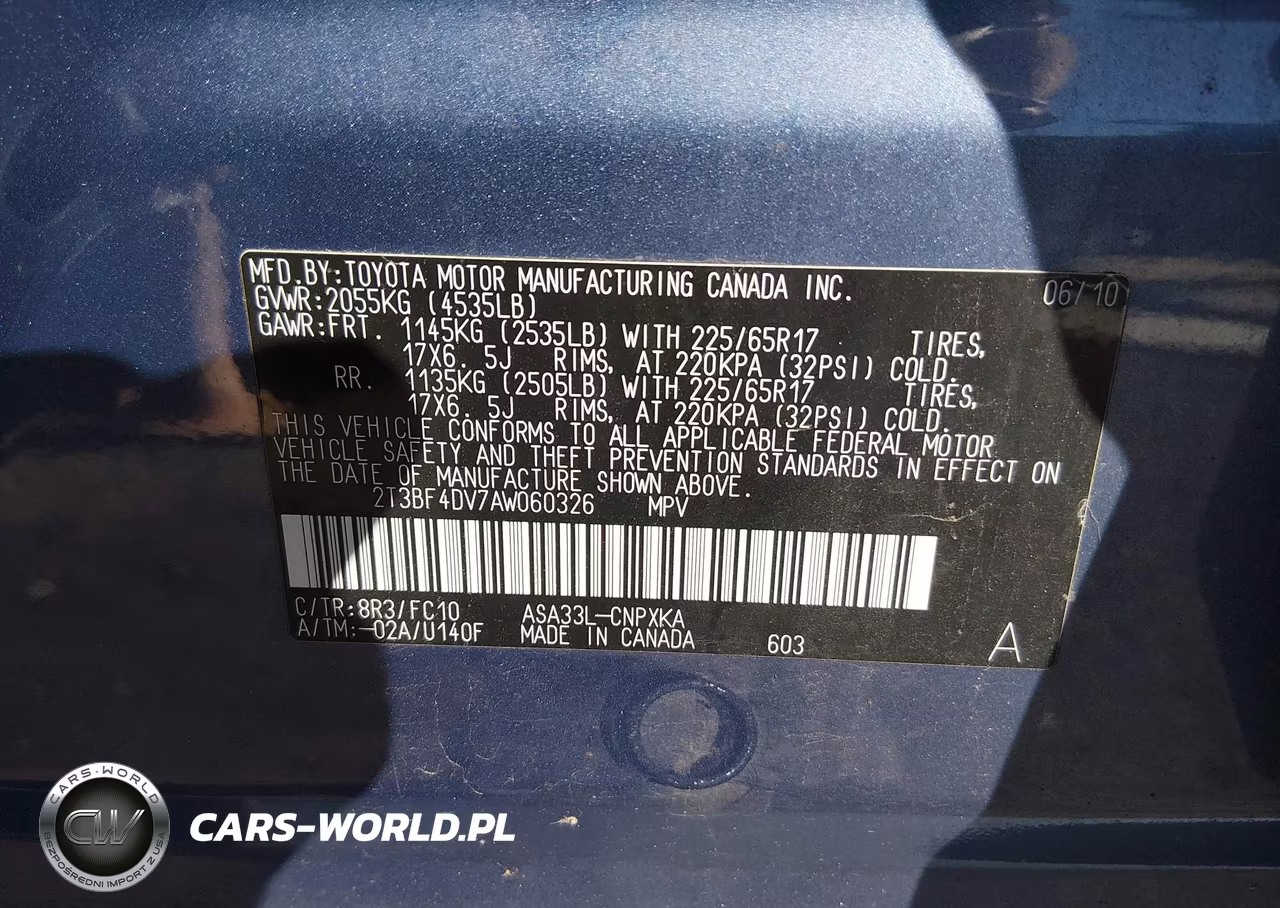 2010 Toyota Rav4 VIN:2T3BF4DV7AW060326 - 9