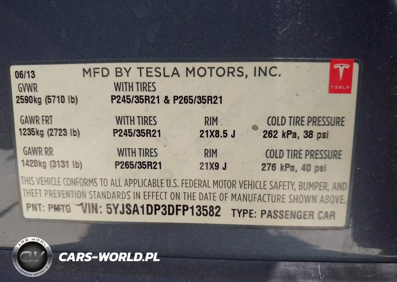 2013 Tesla Model S Performance VIN:5YJSA1DP3DFP13582 - 9