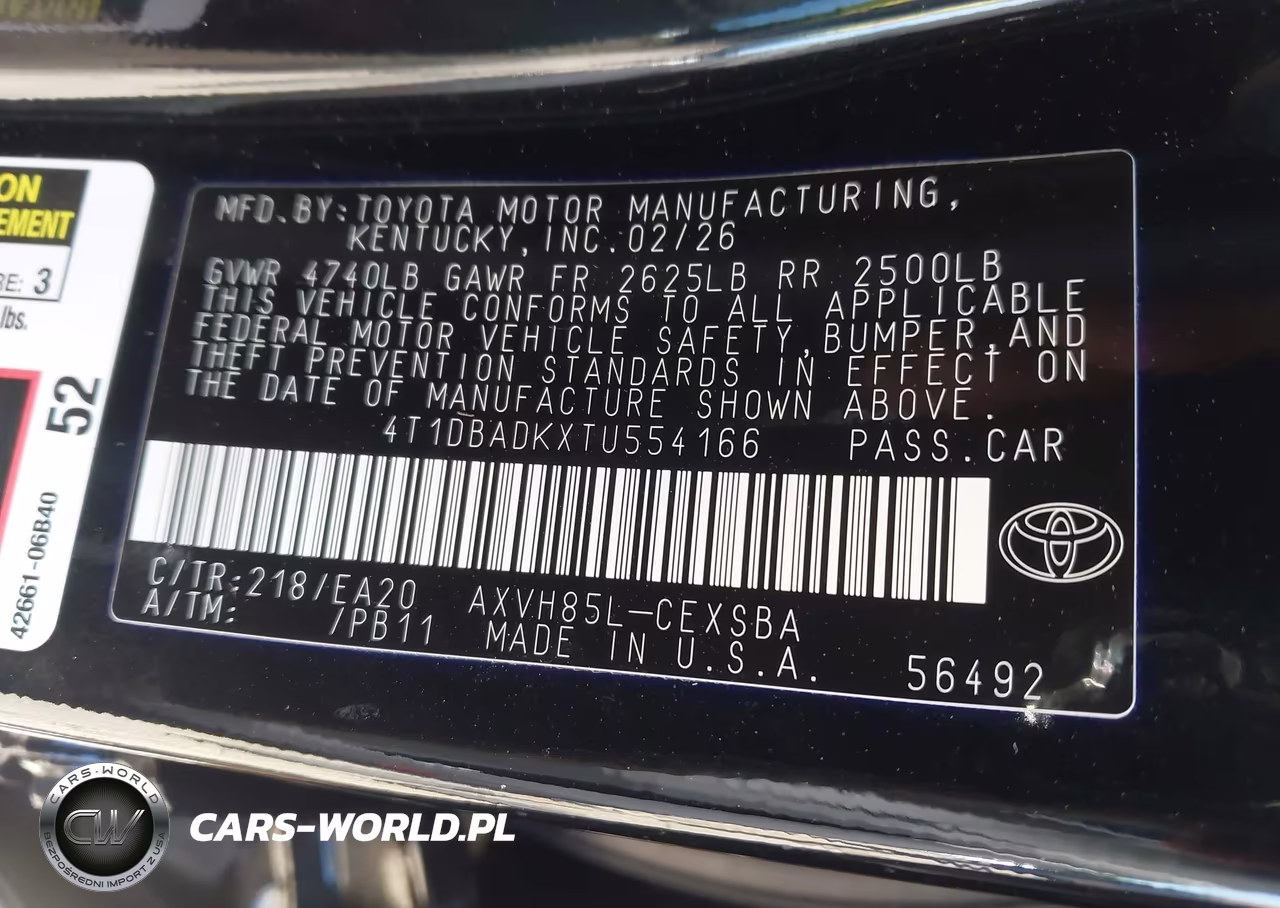 2026 Toyota Camry Se VIN:4T1DBADKXTU554166 - 9