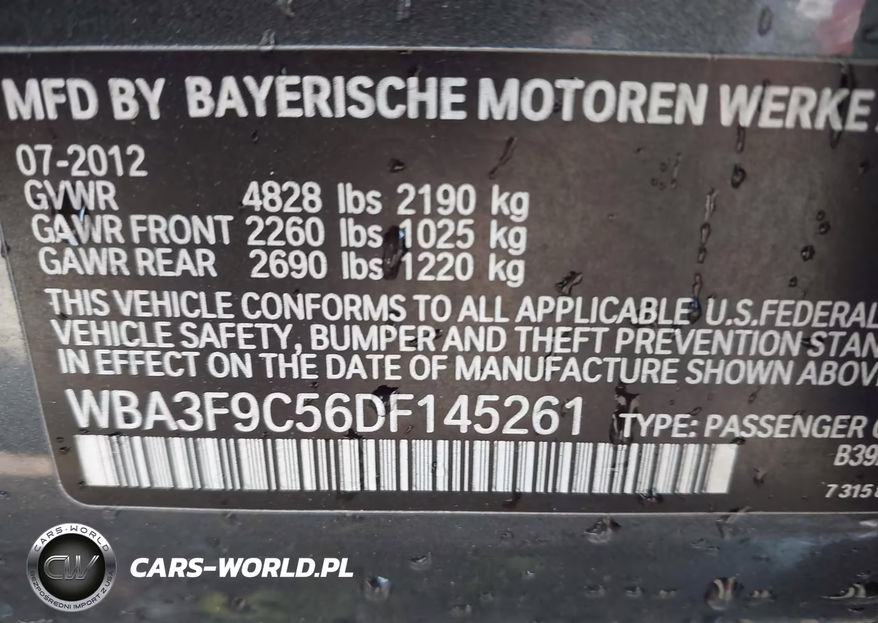 2013 BMW Activehybrid 3 VIN:WBA3F9C56DF145261 - 9