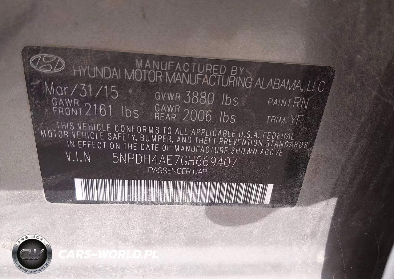 2016 Hyundai Elantra Se VIN:5NPDH4AE7GH669407 - 9