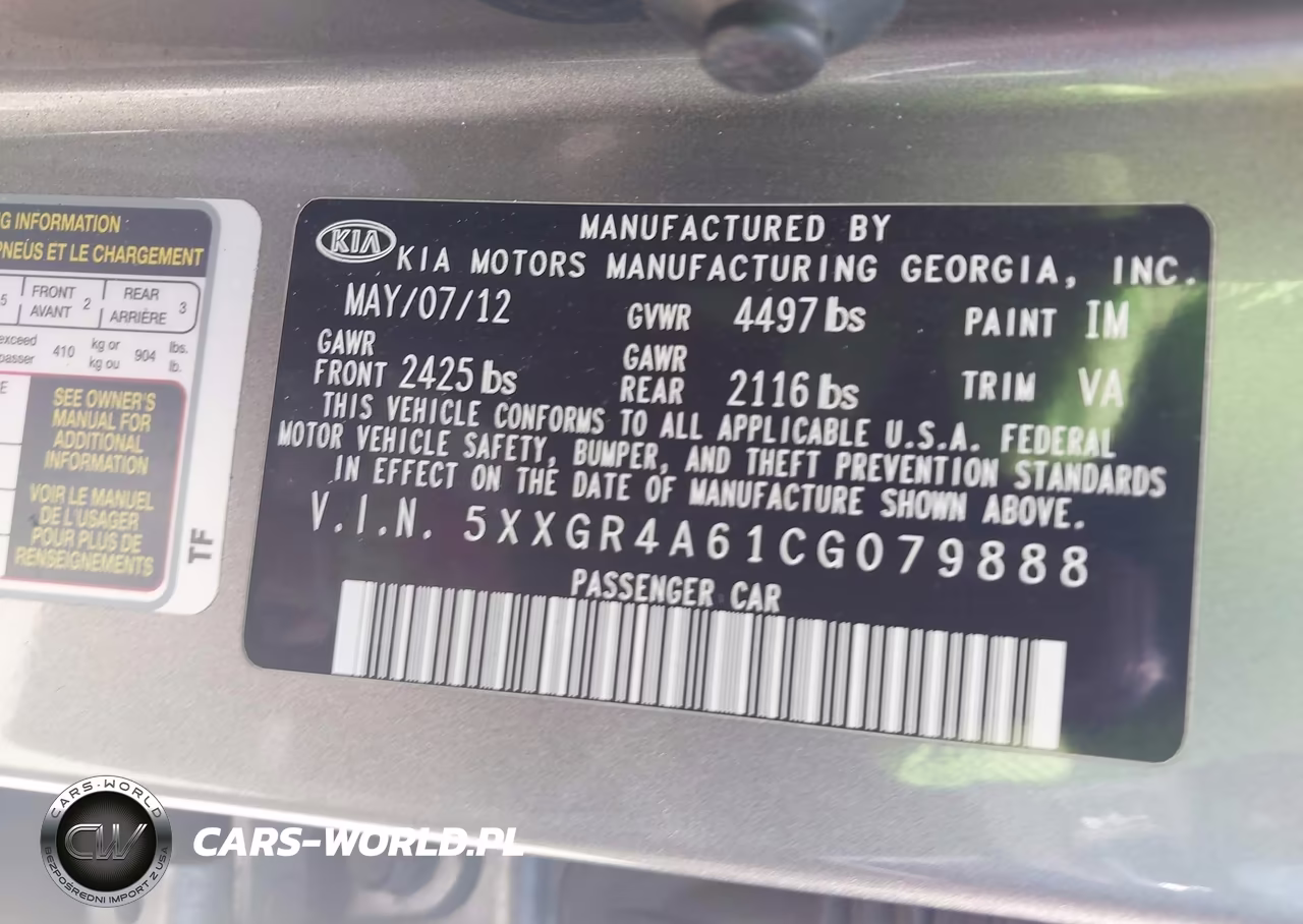2012 Kia Optima Sx VIN:5XXGR4A61CG079888 - 9