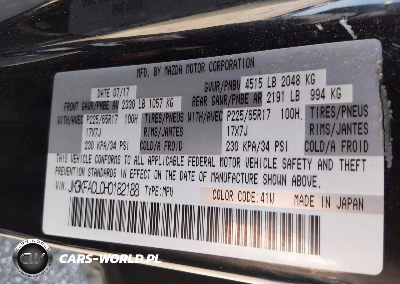 2017 Mazda Cx-5 Touring VIN:JM3KFACL0H0182188 - 9