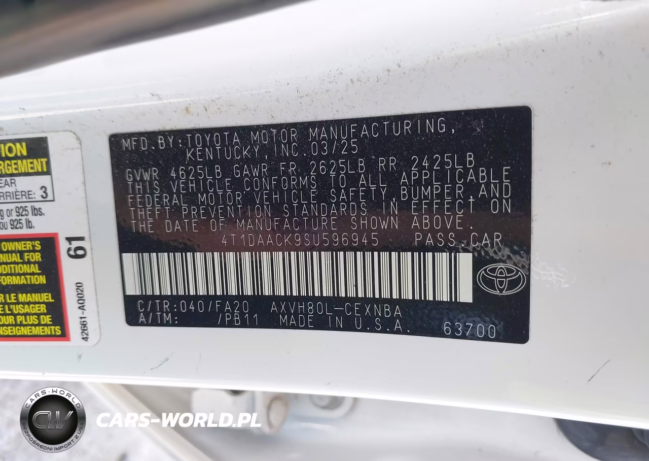 2025 Toyota Camry Le VIN:4T1DAACK9SU596945 - 9