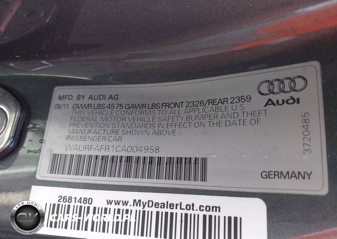 2012 Audi A5 2.0T Premium VIN:WAURFAFR1CA004958 - 9