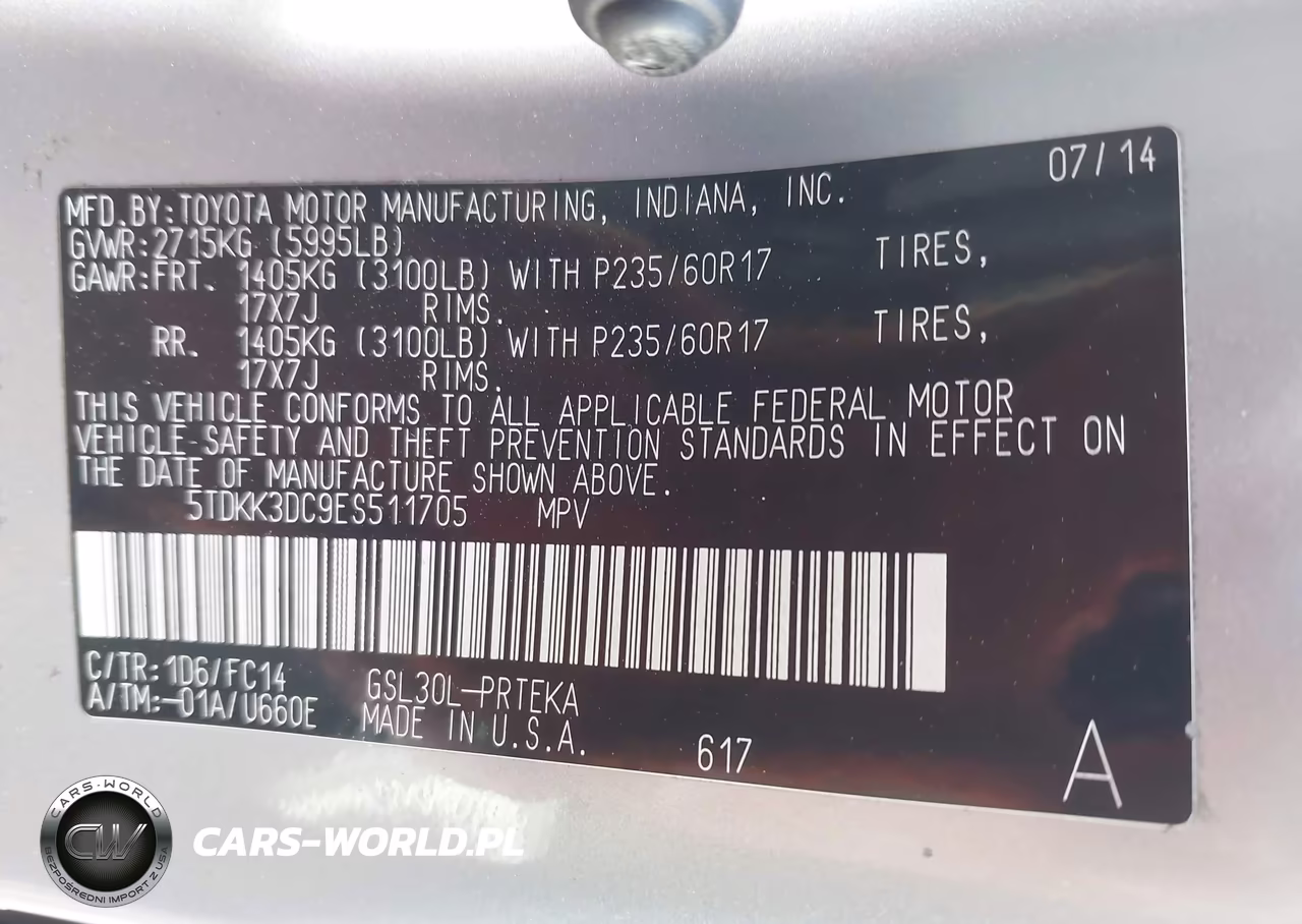 2014 Toyota Sienna Le V6 8 Passenger VIN:5TDKK3DC9ES511705 - 9