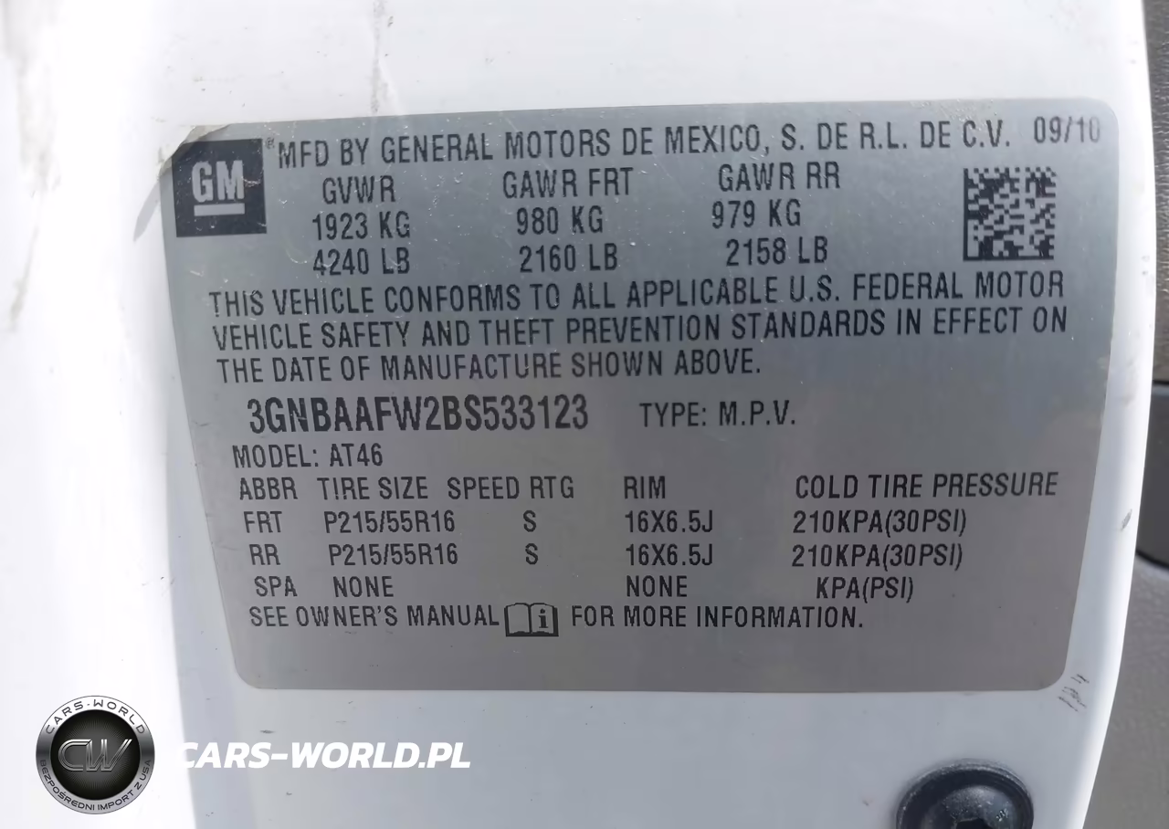 2011 Chevrolet Hhr Ls VIN:3GNBAAFW2BS533123 - 9