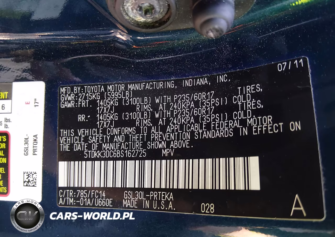 2011 Toyota Sienna Le V6 VIN:5TDKK3DC6BS162725 - 9