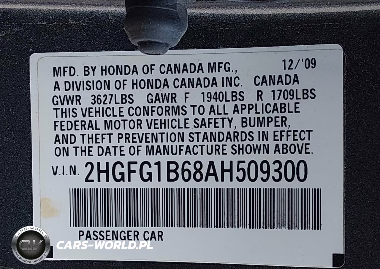 2010 Honda Civic Lx VIN:2HGFG1B68AH509300 - 9