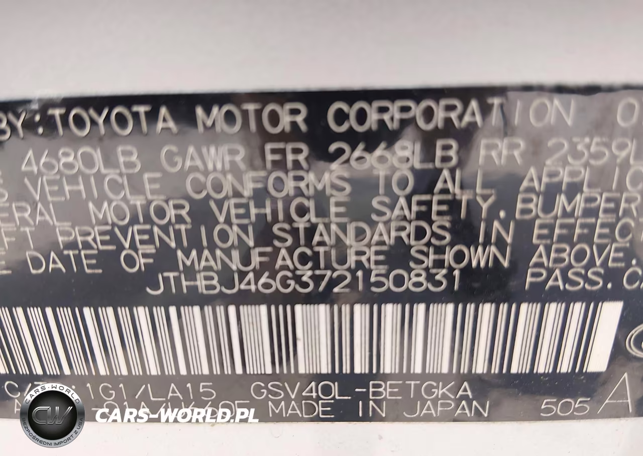 2007 Lexus Es 350 VIN:JTHBJ46G372150831 - 9