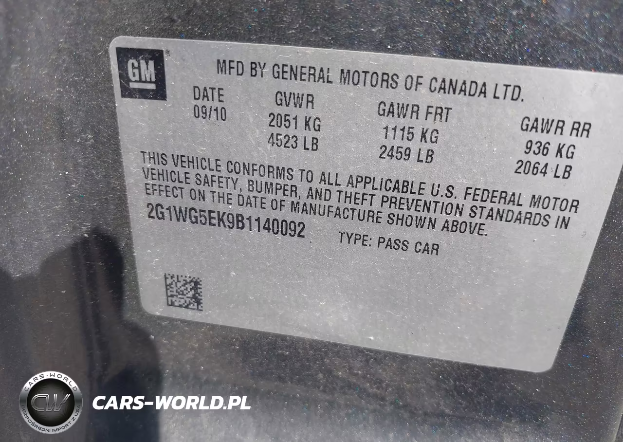 2011 Chevrolet Impala Lt VIN:2G1WG5EK9B1140092 - 9