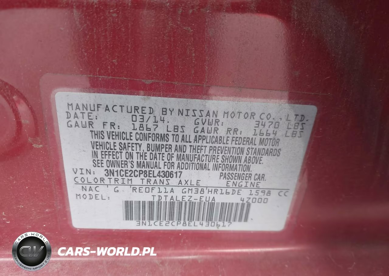 2014 Nissan Versa Note Sv VIN:3N1CE2CP8EL430617 - 9