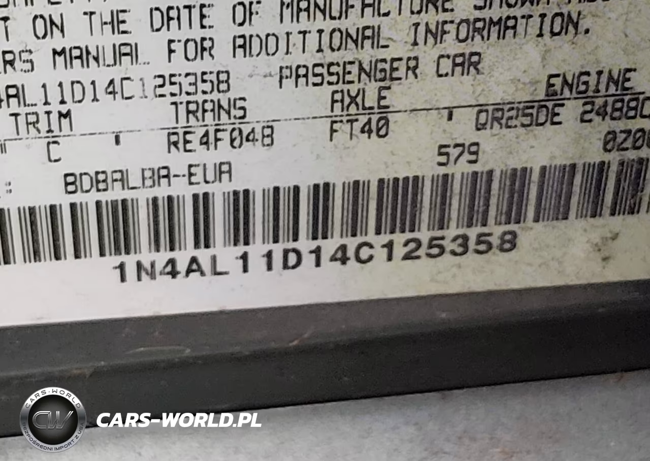 2004 Nissan Altima 2.5 S VIN:1N4AL11D14C125358 - 9