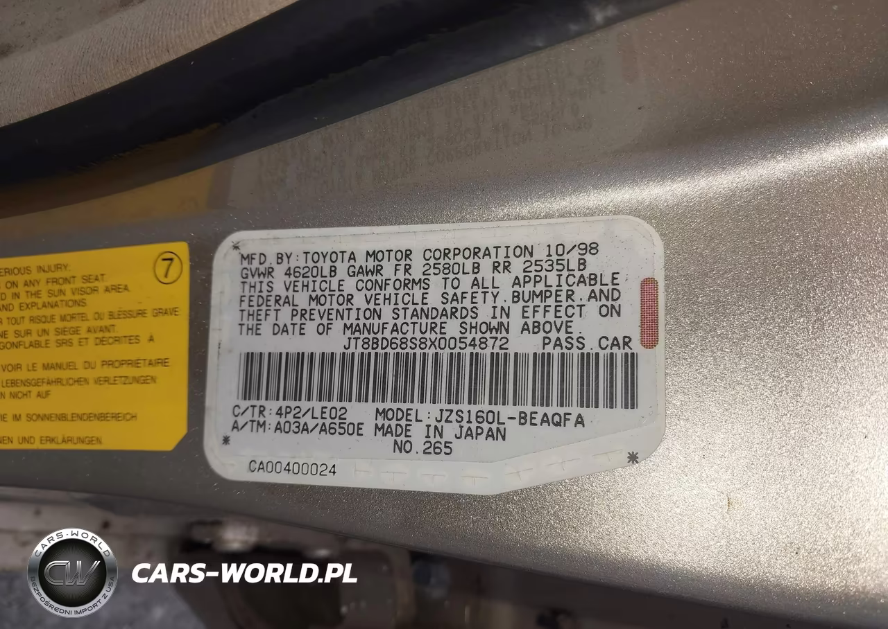 1999 Lexus Gs 300 VIN:JT8BD68S8X0054872 - 9