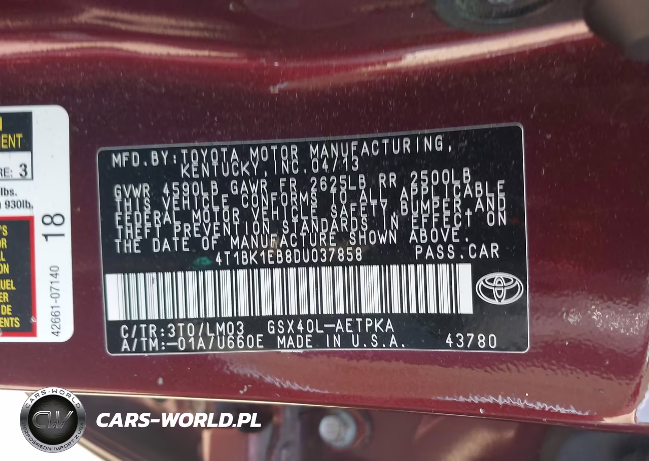 2013 Toyota Avalon Limited VIN:4T1BK1EB8DU037858 - 9