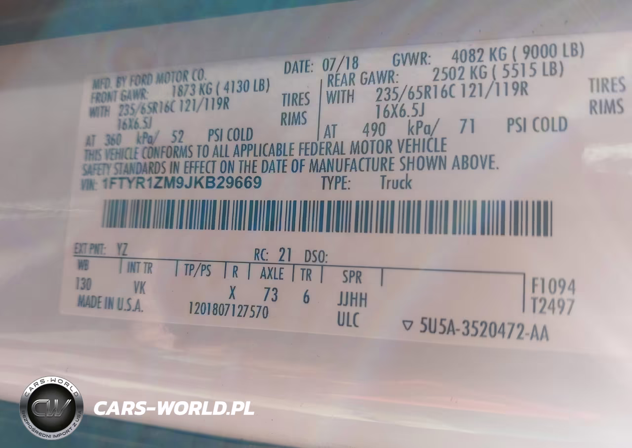 2018 Ford Transit-250 VIN:1FTYR1ZM9JKB29669 - 9