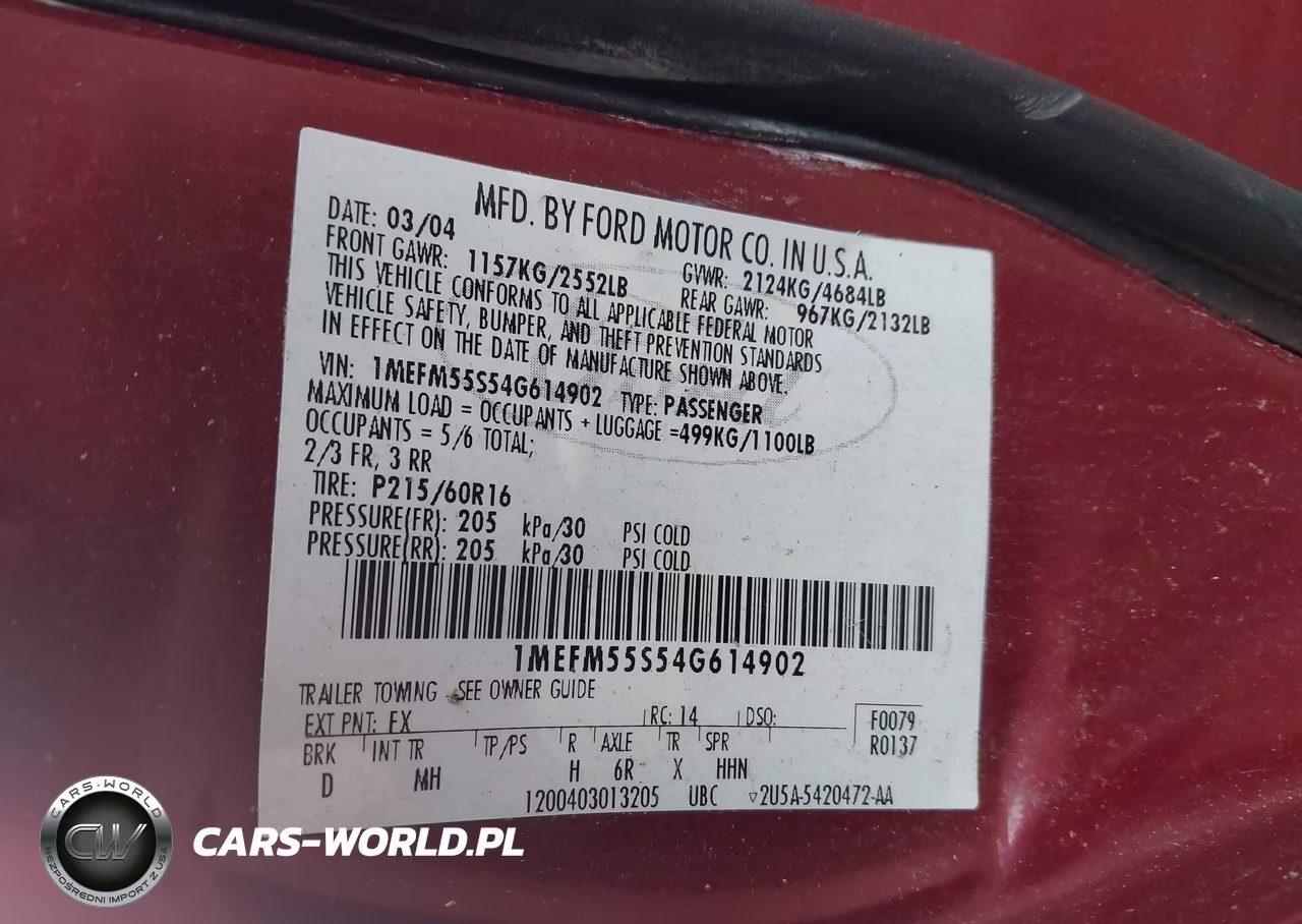 2004 Mercury Sable Ls Premium VIN:1MEFM55S54G614902 - 9