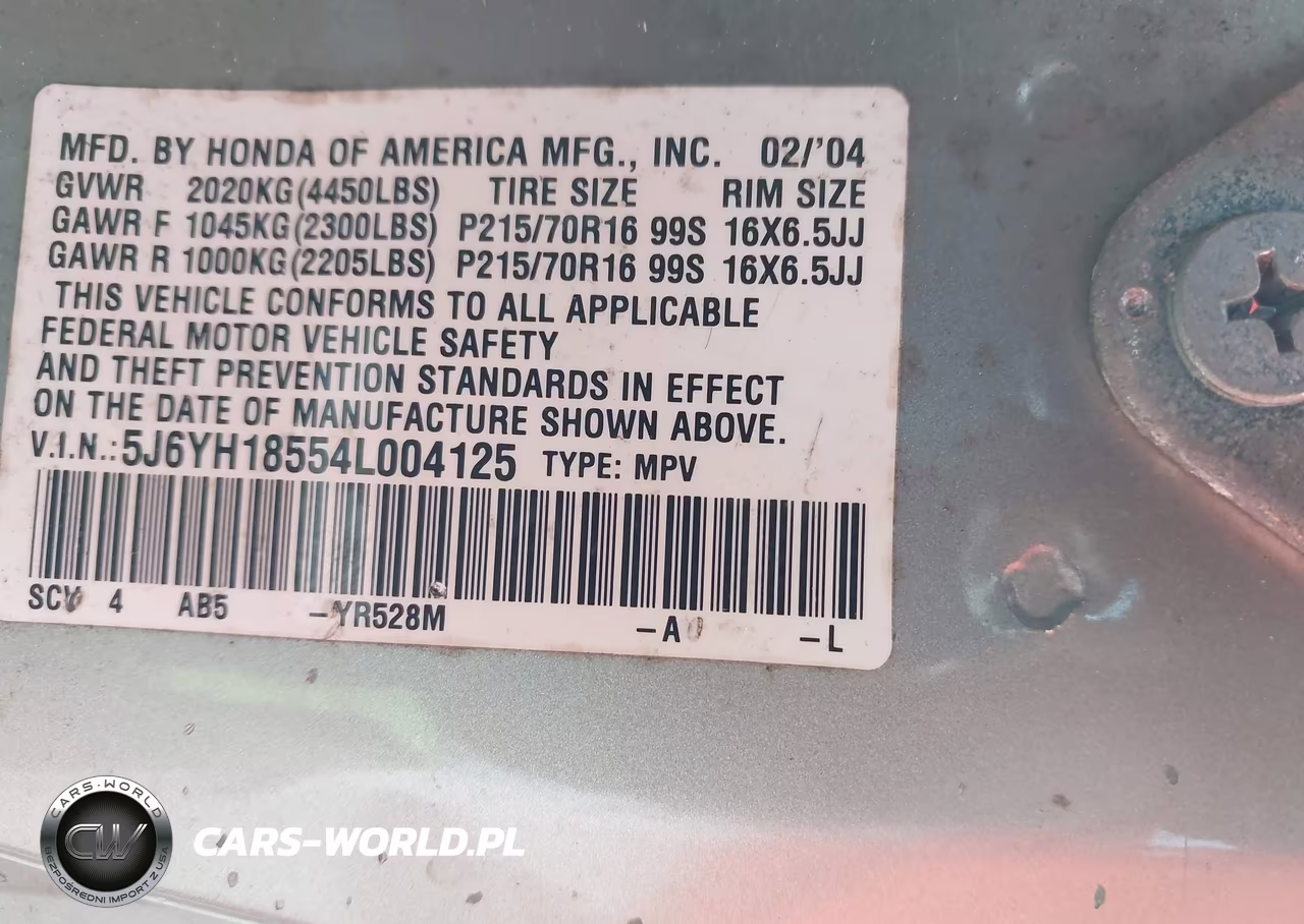 2004 Honda Element Ex VIN:5J6YH18554L004125 - 9