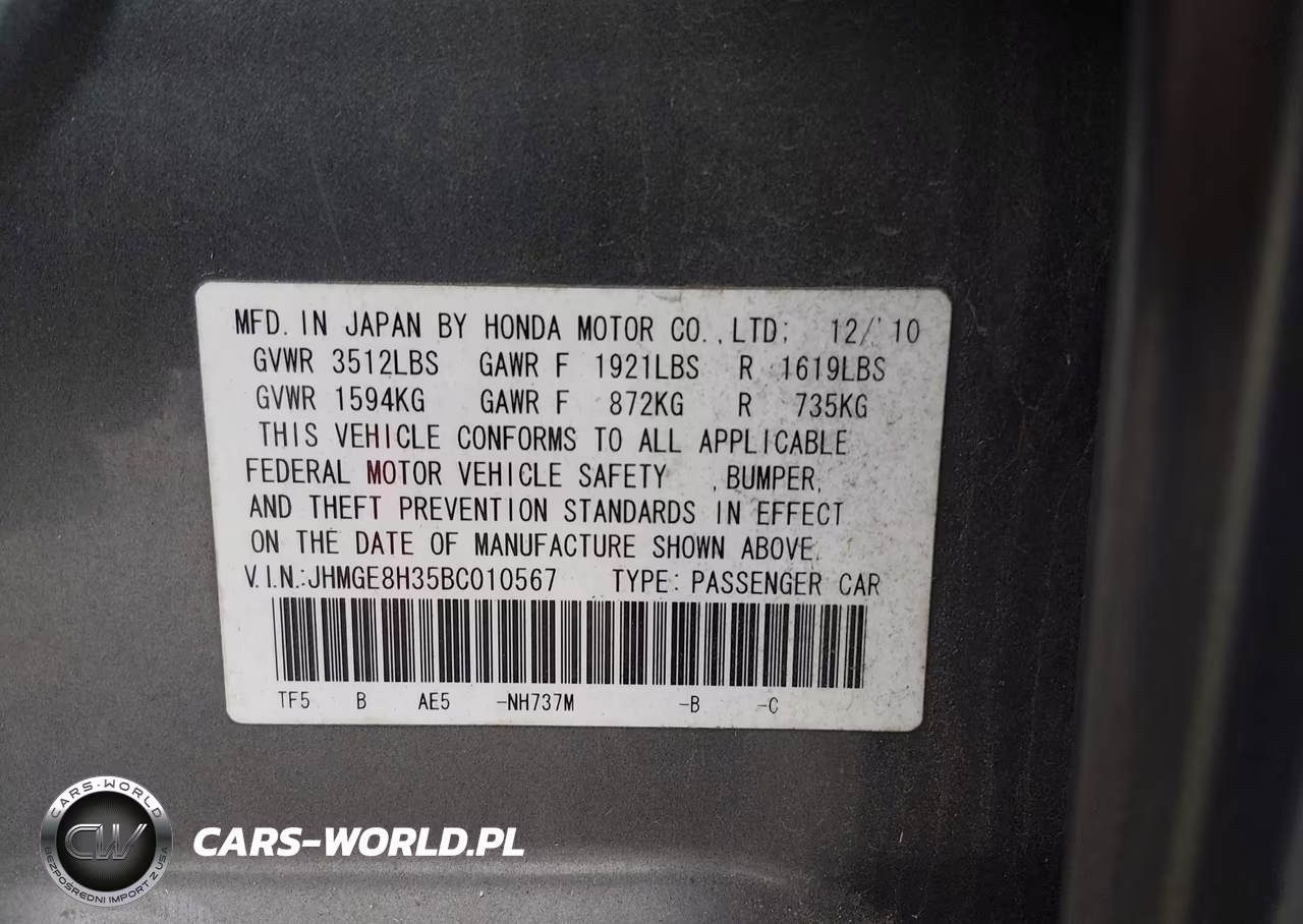 2011 Honda Fit VIN:JHMGE8H35BC010567 - 9