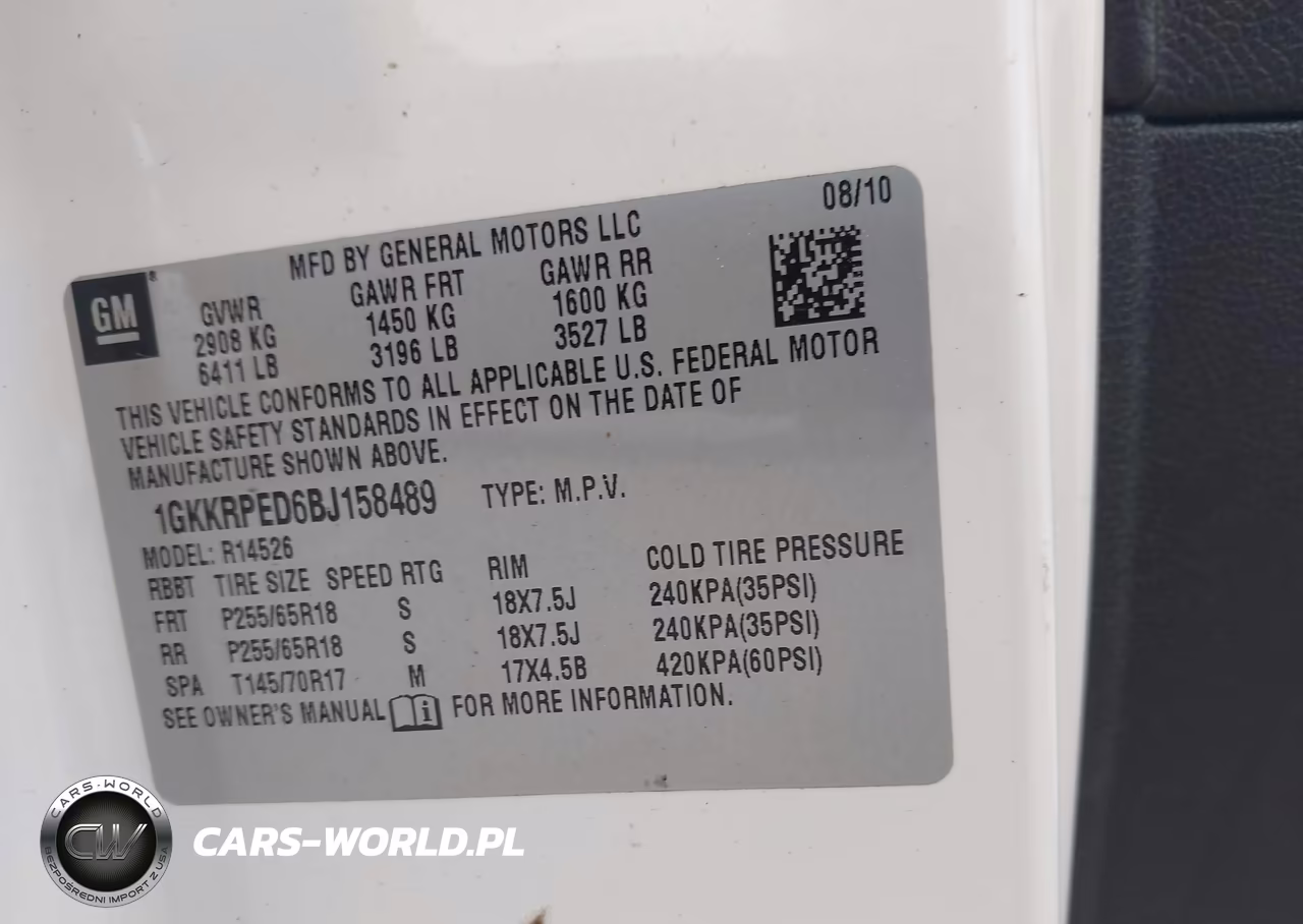 2011 GMC Acadia Sle VIN:1GKKRPED6BJ158489 - 9