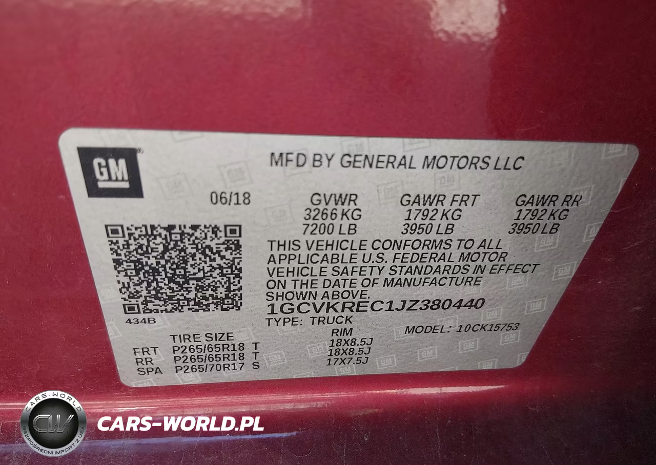 2018 Chevrolet Silverado 1500 2Lt VIN:1GCVKREC1JZ380440 - 9