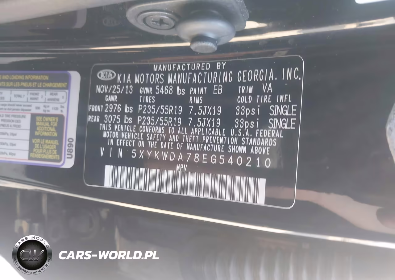 2014 Kia Sorento Sx V6 VIN:5XYKWDA78EG540210 - 9