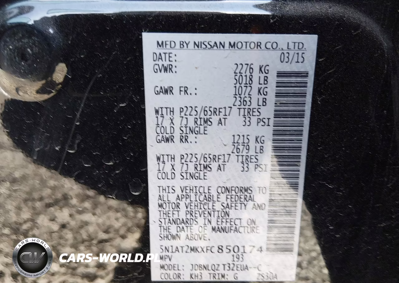 2015 Nissan Rogue Sv VIN:5N1AT2MKXFC850174 - 9