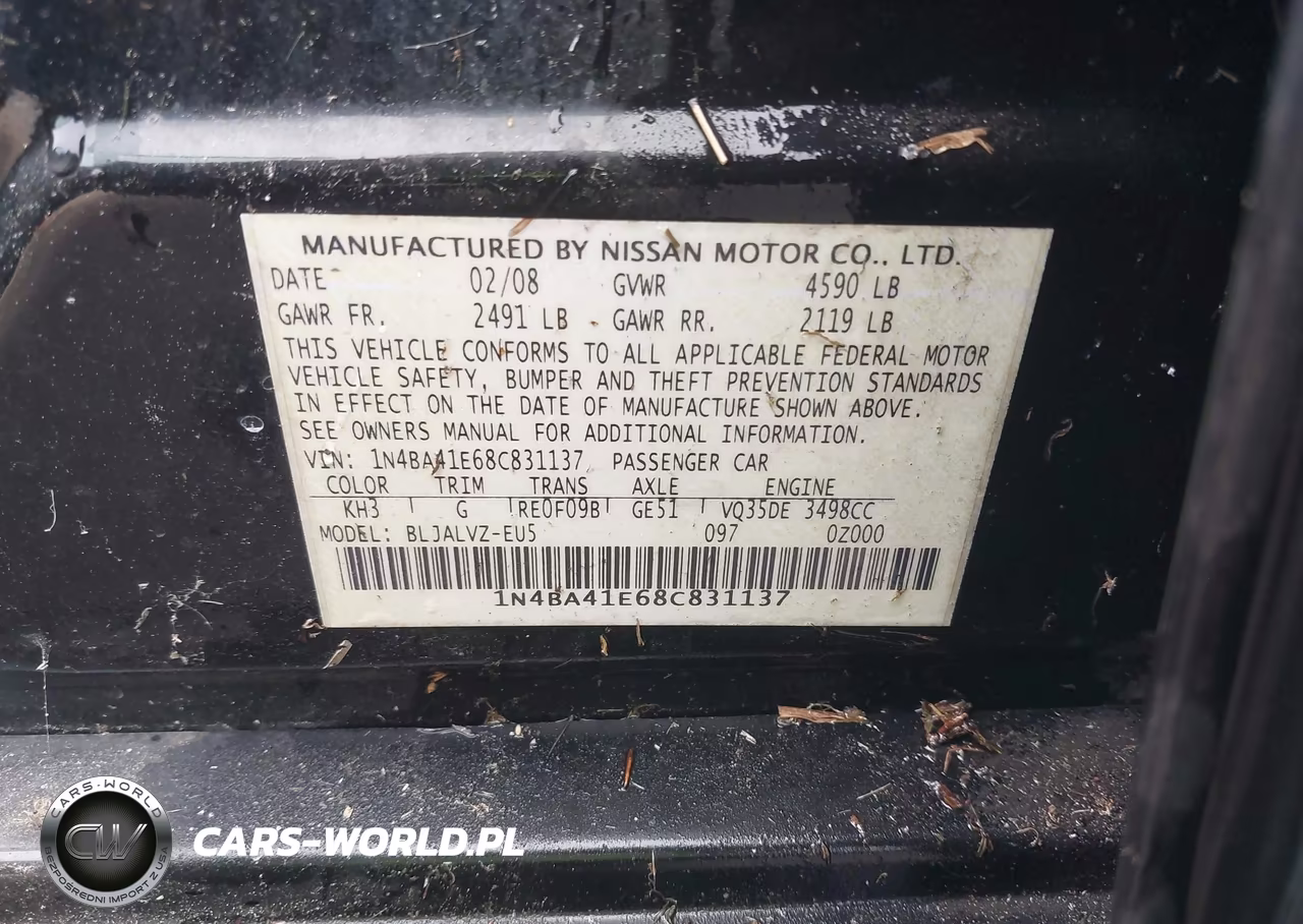 2008 Nissan Maxima 3.5 Se VIN:1N4BA41E68C831137 - 9