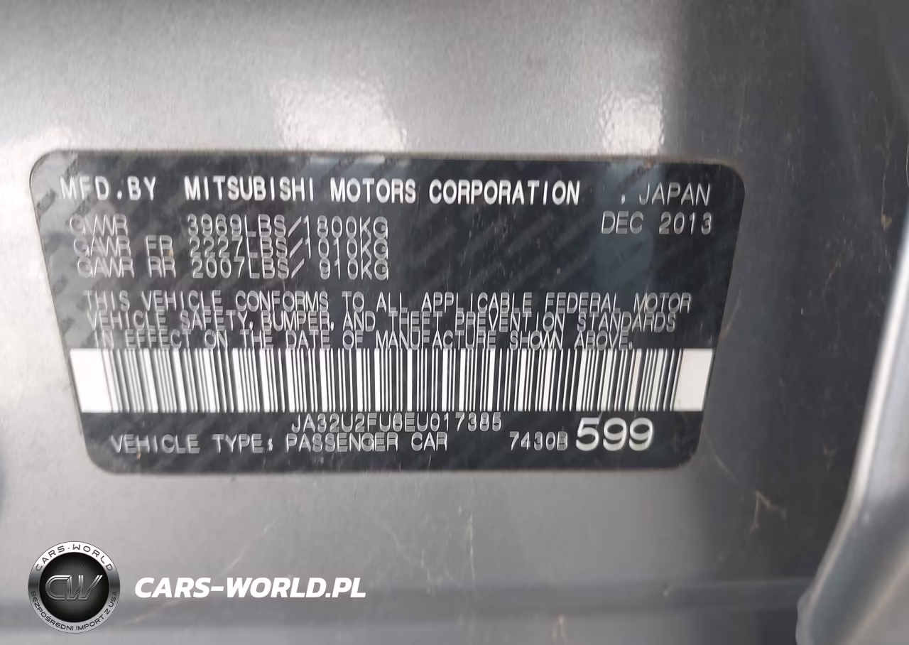 2014 Mitsubishi Lancer Es VIN:JA32U2FU6EU017385 - 9