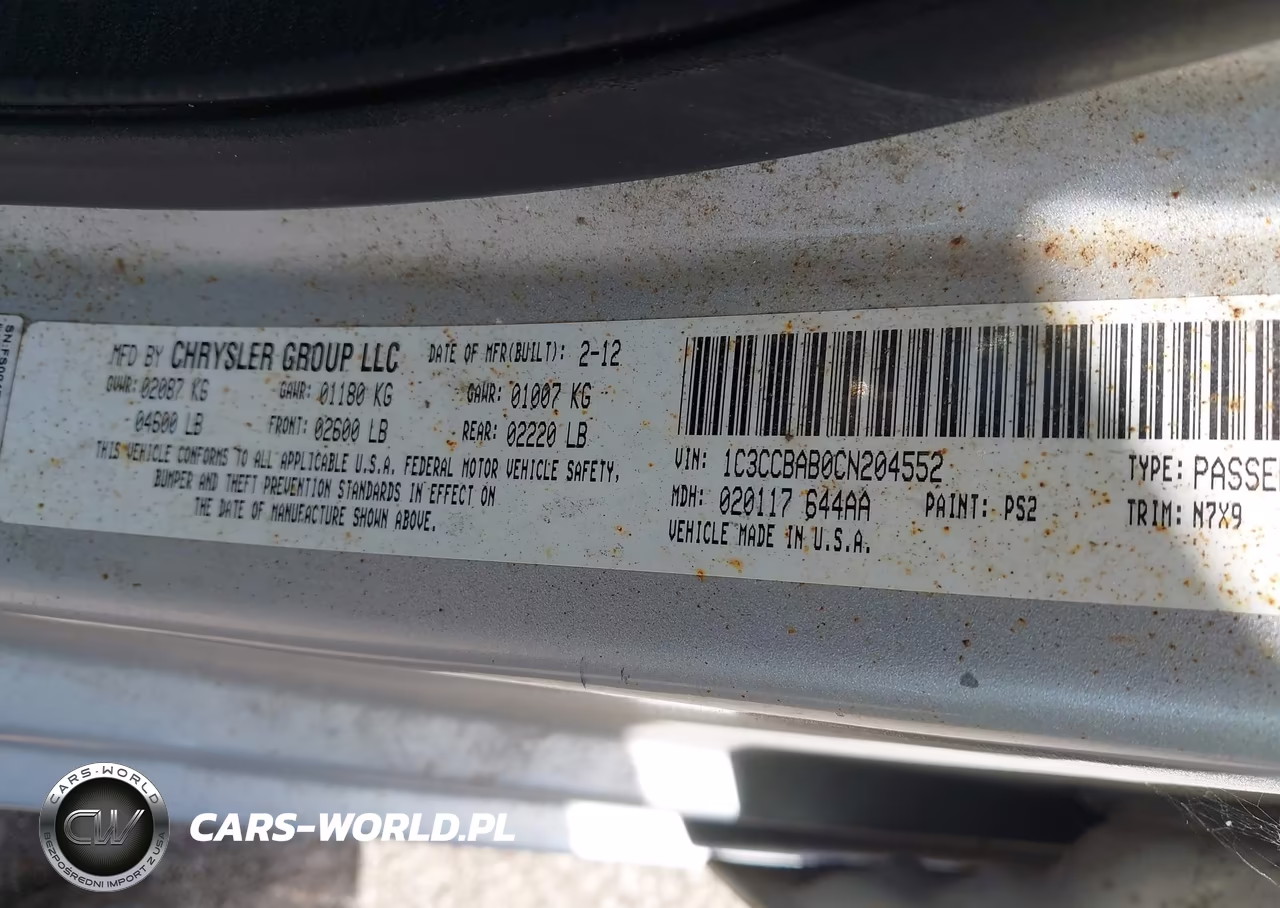 2012 Chrysler 200 Lx VIN:1C3CCBAB0CN204552 - 9