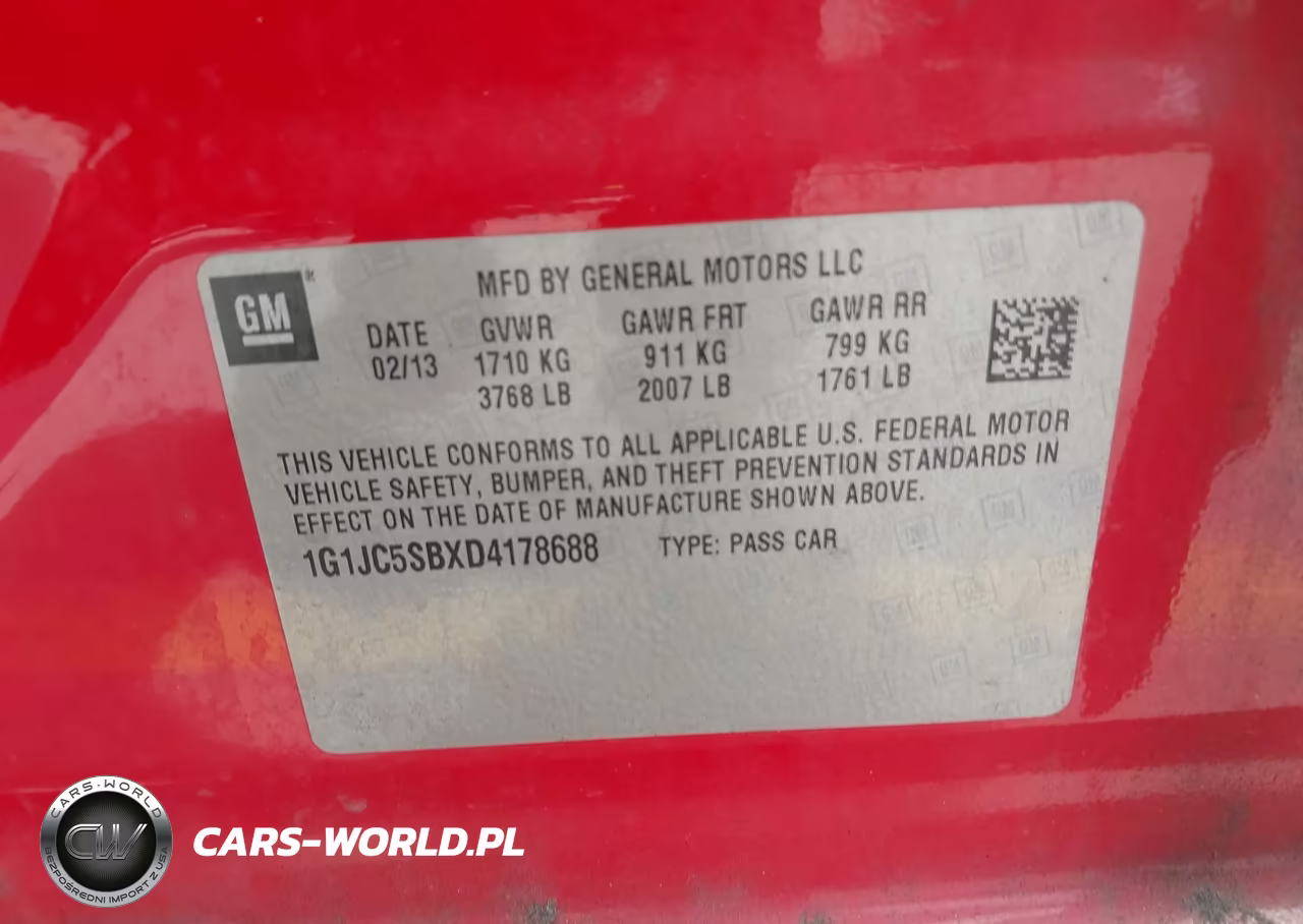 2013 Chevrolet Sonic Lt Auto VIN:1G1JC5SBXD4178688 - 9