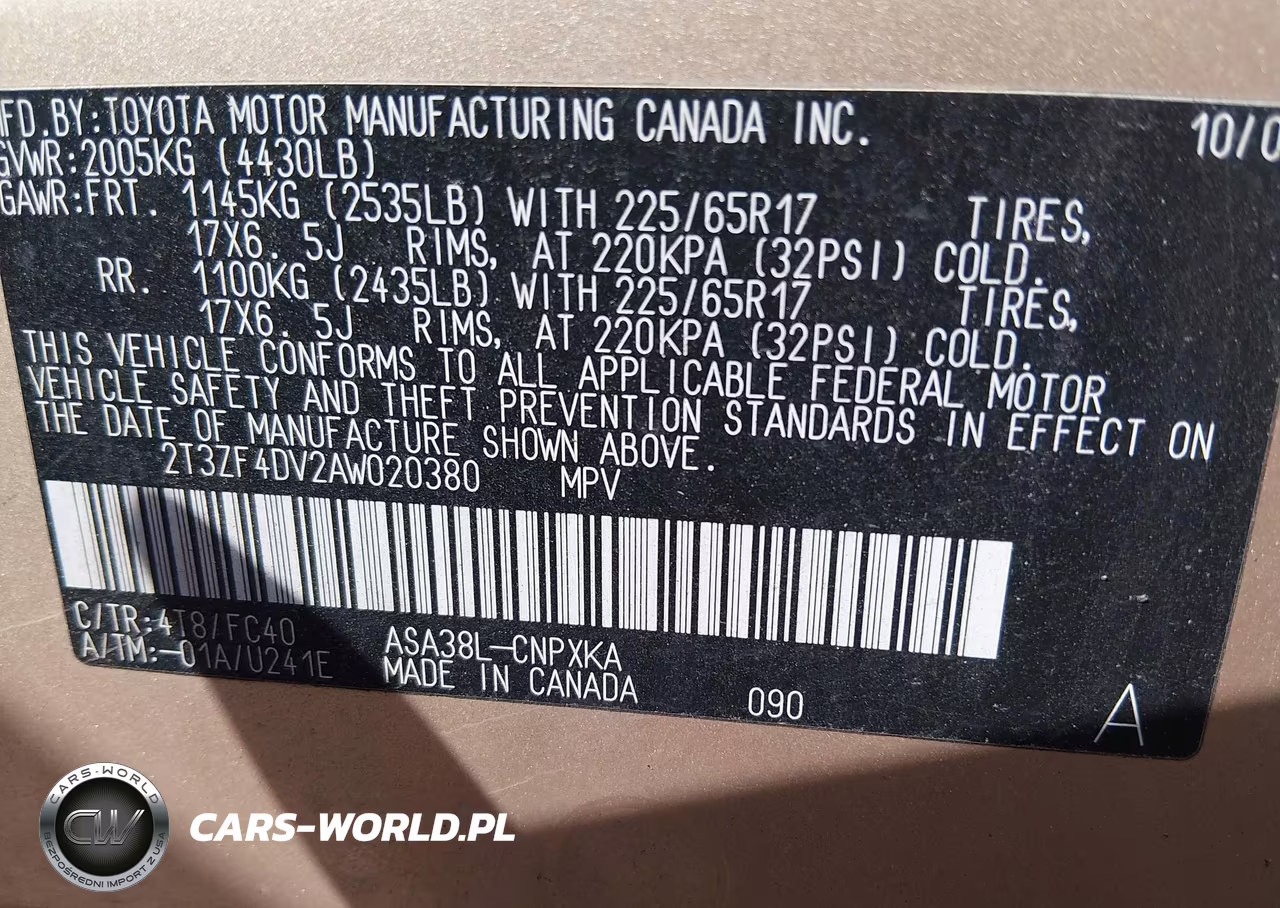 2010 Toyota Rav4 VIN:2T3ZF4DV2AW020380 - 9