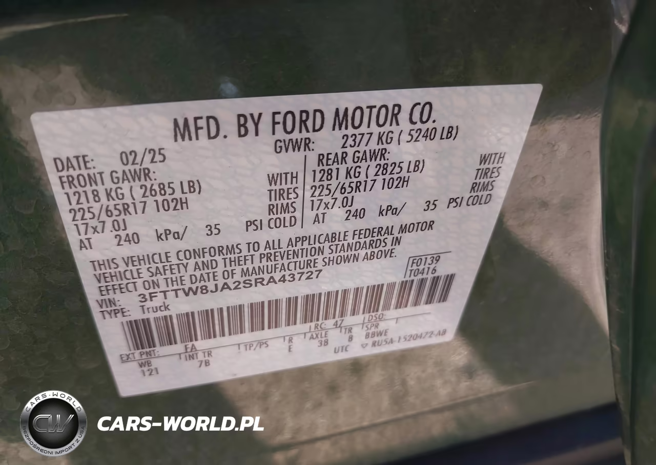 2025 Ford Maverick Xlt VIN:3FTTW8JA2SRA43727 - 9