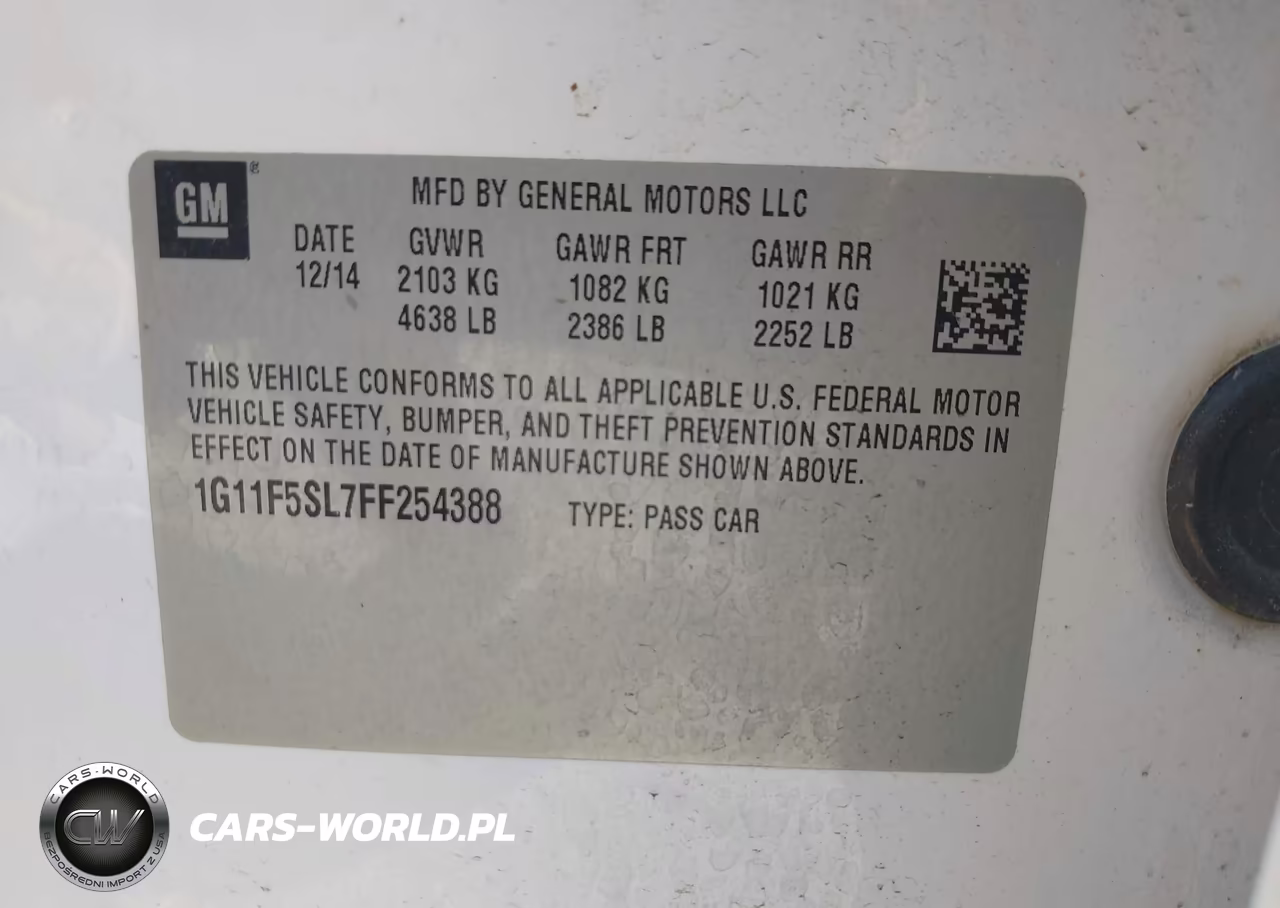 2015 Chevrolet Malibu 1Lz VIN:1G11F5SL7FF254388 - 9