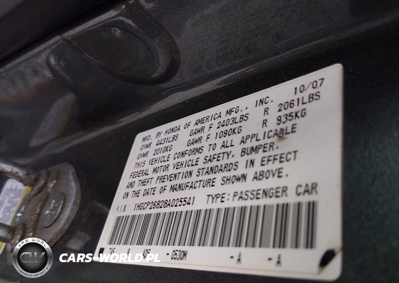 2008 Honda Accord 2.4 Ex-L VIN:1HGCP26828A025541 - 9
