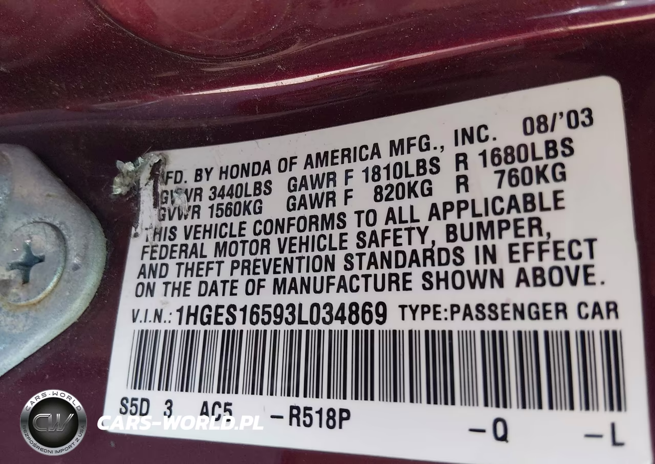 2003 Honda Civic Lx VIN:1HGES16593L034869 - 9