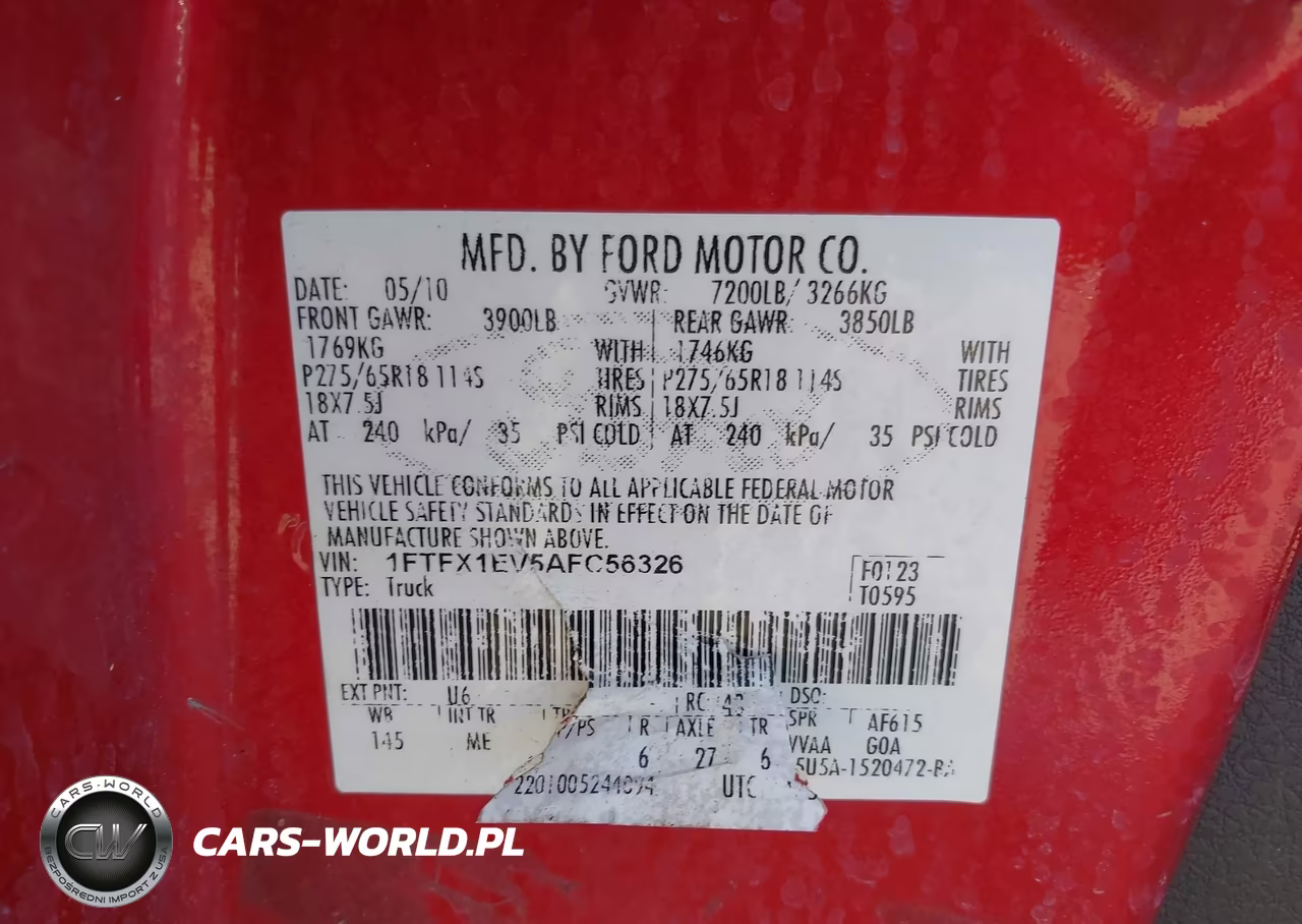 2010 Ford F-150 Fx4-Lariat-Xl-Xlt VIN:1FTFX1EV5AFC56326 - 9