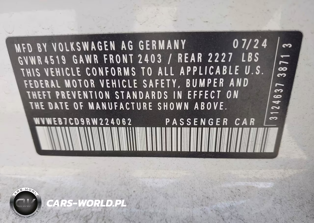 2024 Volkswagen Golf R 2.0T VIN:WVWEB7CD9RW224062 - 9
