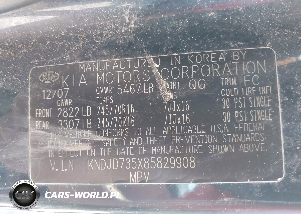 2008 Kia Sorento Lx VIN:KNDJD735X85829908 - 9