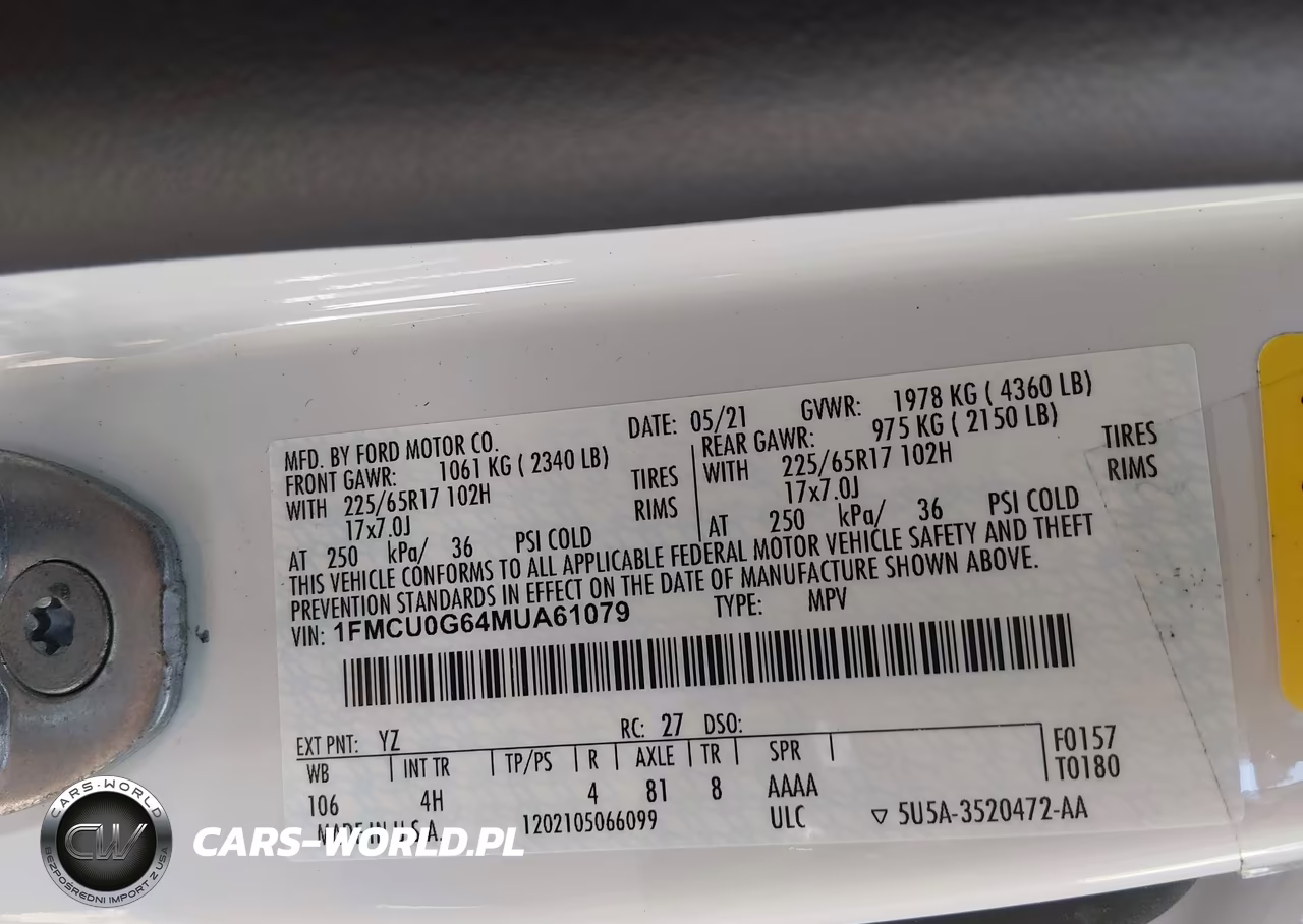 2021 Ford Escape Se VIN:1FMCU0G64MUA61079 - 9