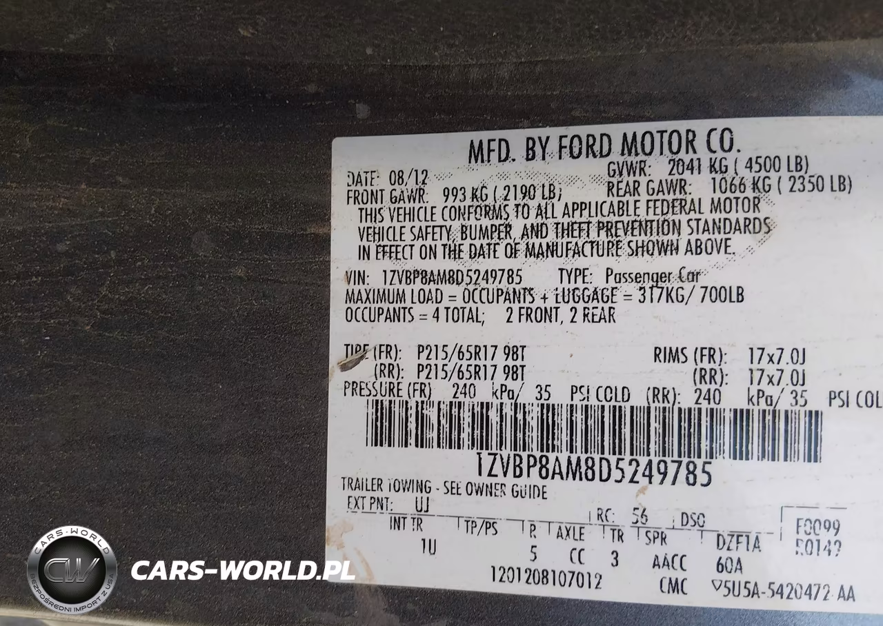 2013 Ford Mustang VIN:1ZVBP8AM8D5249785 - 9