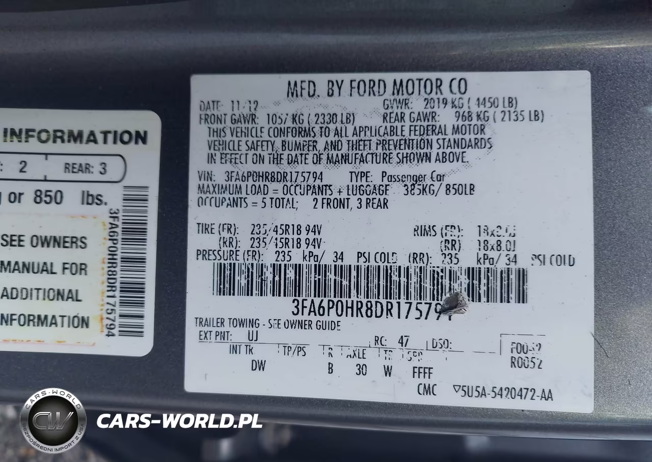 2013 Ford Fusion Se VIN:3FA6P0HR8DR175794 - 9