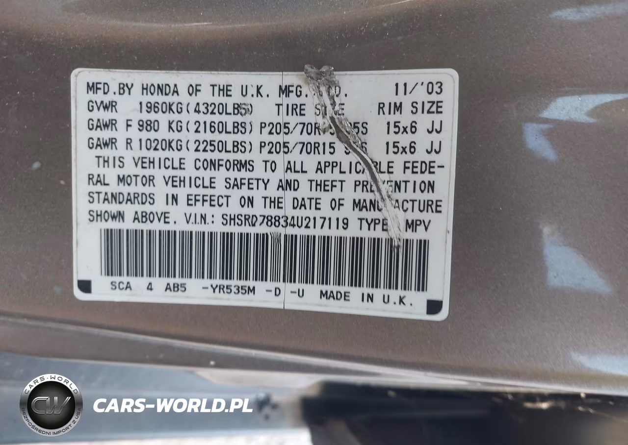 2004 Honda Cr-V Ex VIN:SHSRD78834U217119 - 9