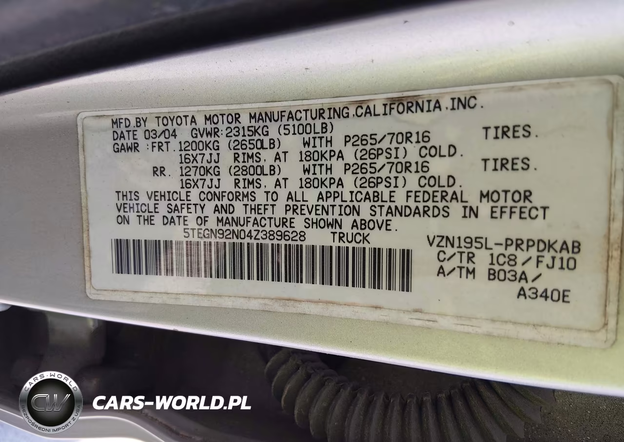 2004 Toyota Tacoma Prerunner V6 VIN:5TEGN92N04Z389628 - 9