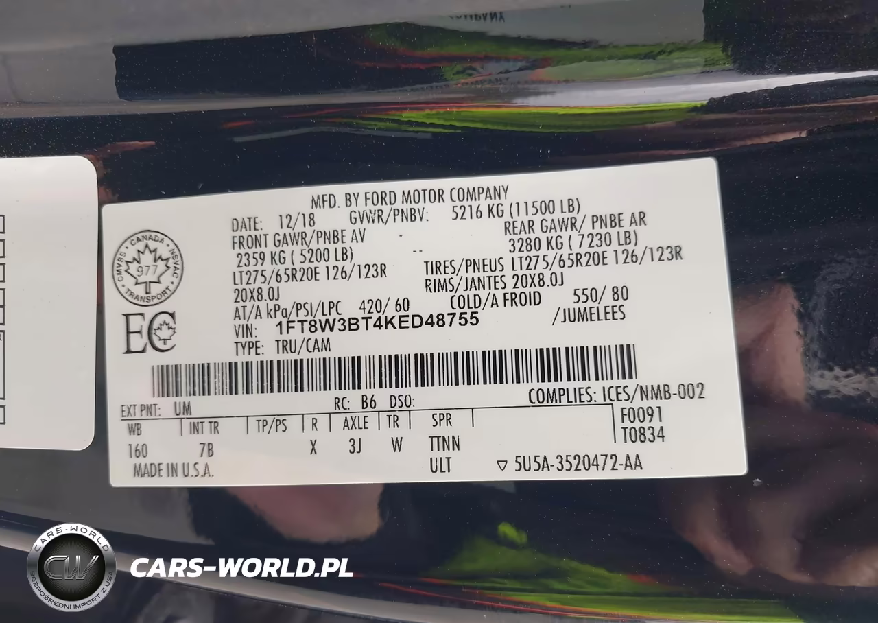 2019 Ford F-350 Platinum VIN:1FT8W3BT4KED48755 - 8