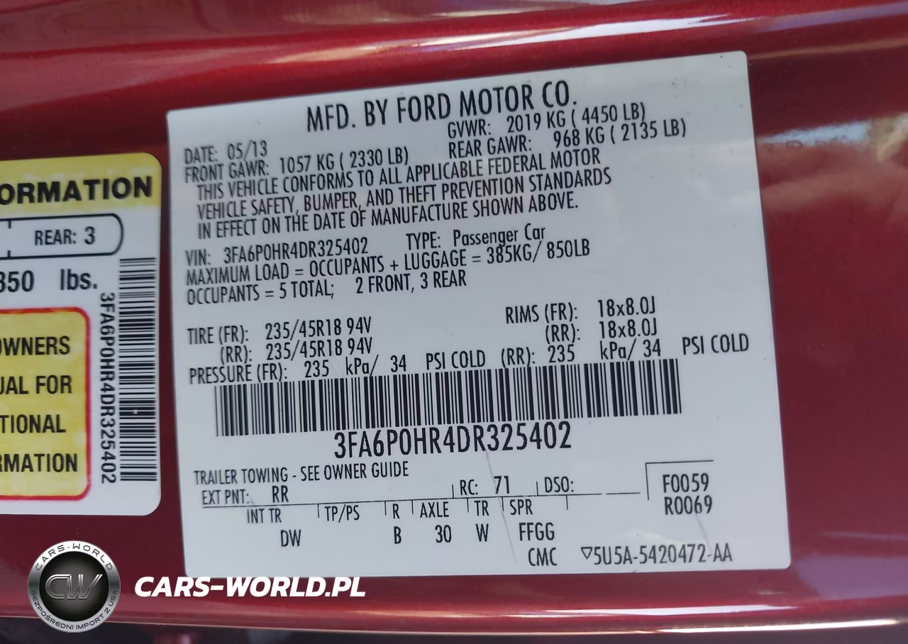 2013 Ford Fusion Se VIN:3FA6P0HR4DR325402 - 9